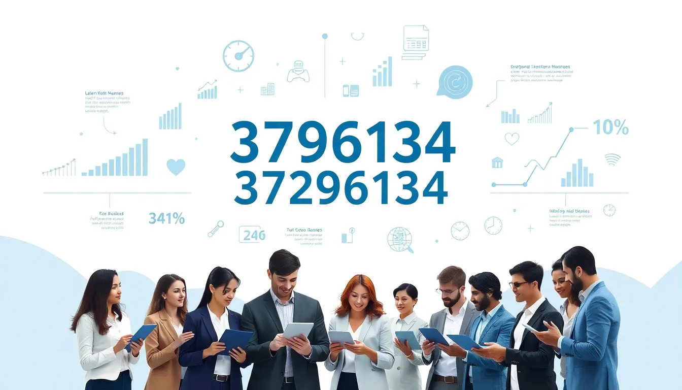 Professionals analyzing the significance of the number 3792961334.